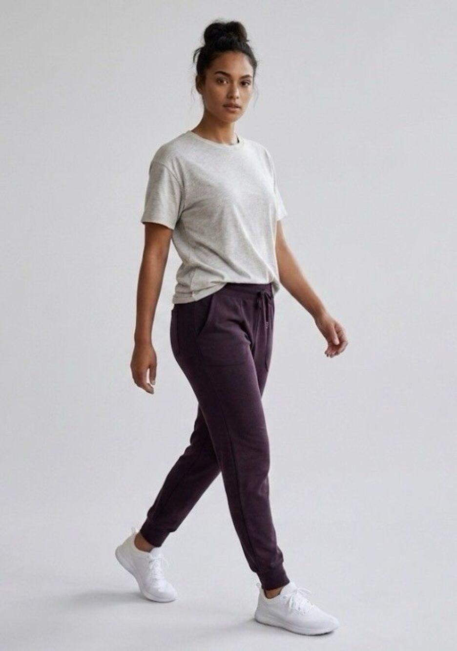 Pure Jill Purple Tencel Blend Jogger Pants Women's Medium  Lounge Sweatpants